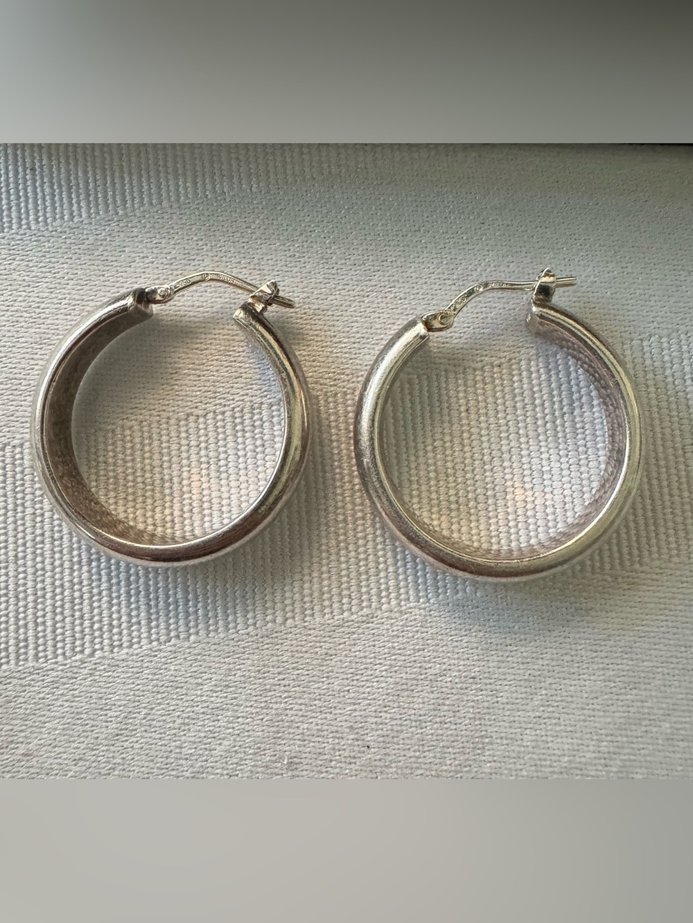 Milor 950 stamped Sterling Silver Classic Hoop Earrings Italy made